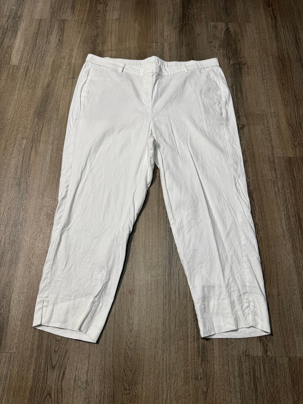 J.Jill Linen Stretch Women's White Relaxed Chino Pants